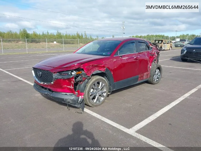 2021 Mazda Cx-30 VIN: 3MVDMBCL6MM265644 Lot: 12107235