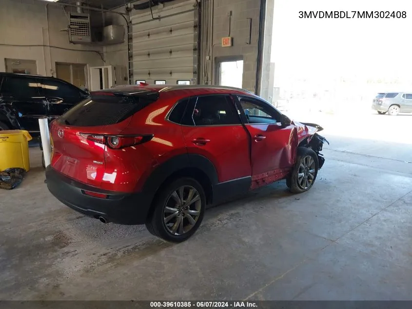 2021 Mazda Cx-30 Premium VIN: 3MVDMBDL7MM302408 Lot: 39610385