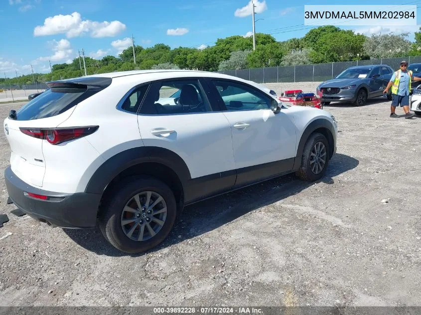 2021 Mazda Cx-30 2.5 S VIN: 3MVDMAAL5MM202984 Lot: 39892228