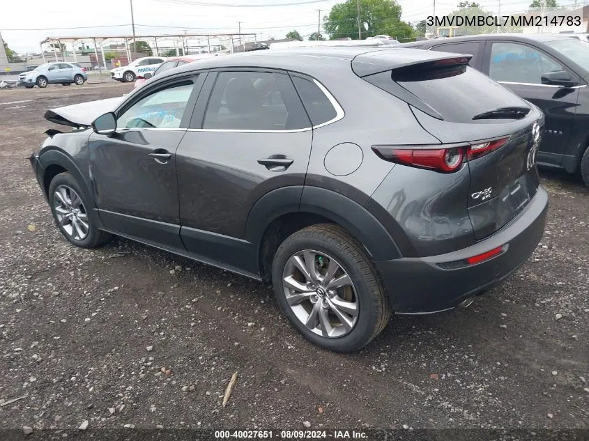 2021 Mazda Cx-30 Preferred VIN: 3MVDMBCL7MM214783 Lot: 40027651