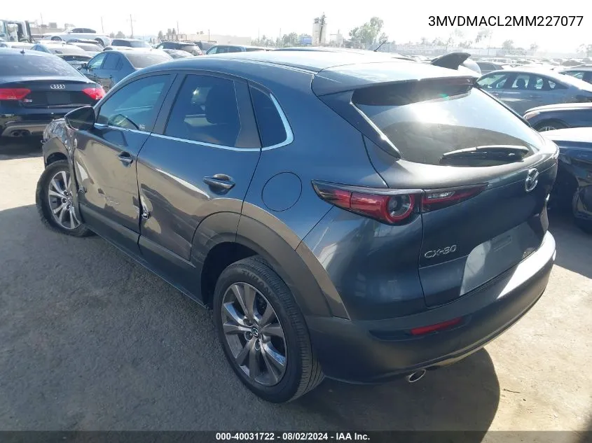 2021 Mazda Cx-30 Preferred VIN: 3MVDMACL2MM227077 Lot: 40031722