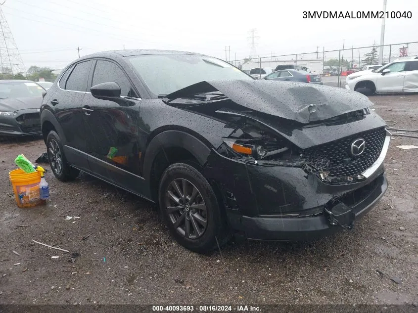 2021 Mazda Cx-30 2.5 S VIN: 3MVDMAAL0MM210040 Lot: 40093693