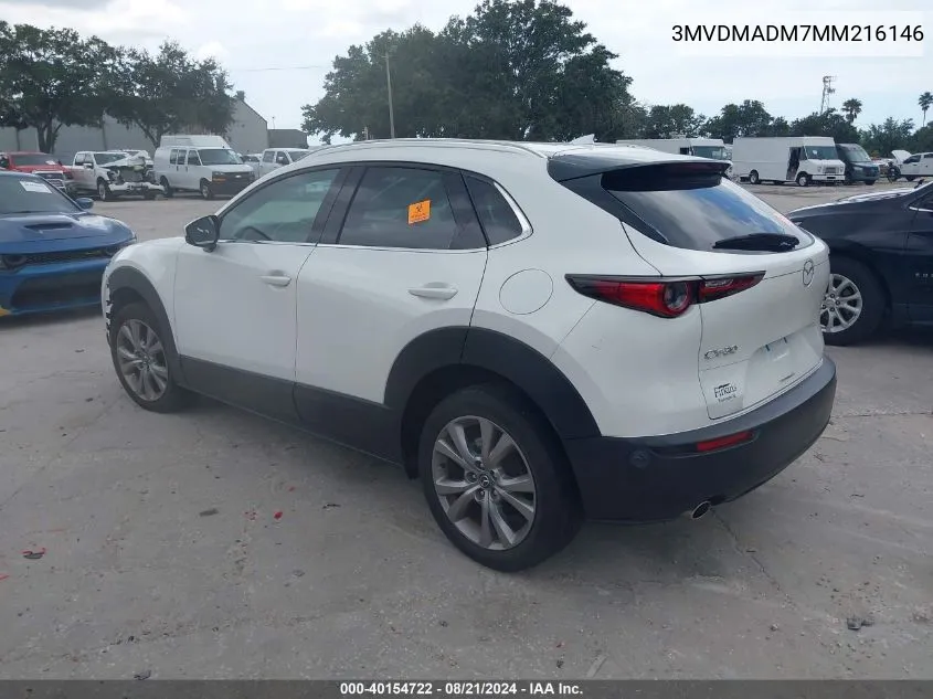 2021 Mazda Cx-30 Premium VIN: 3MVDMADM7MM216146 Lot: 40154722