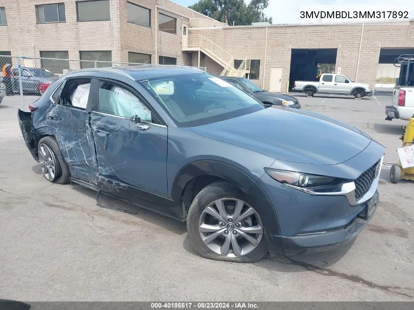 2021 Mazda Cx-30 Premium VIN: 3MVDMBDL3MM317892 Lot: 40185517