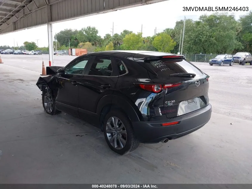 2021 Mazda Cx-30 Select VIN: 3MVDMABL5MM246403 Lot: 40248078