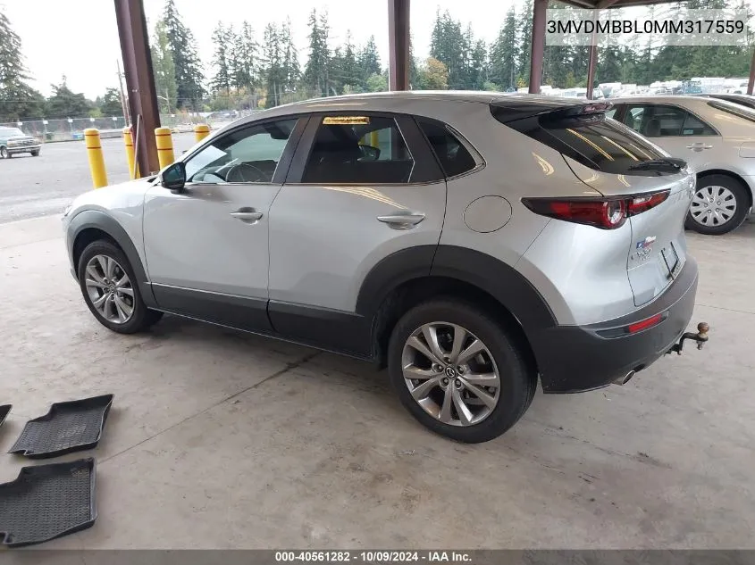 2021 Mazda Cx-30 Select VIN: 3MVDMBBL0MM317559 Lot: 40561282