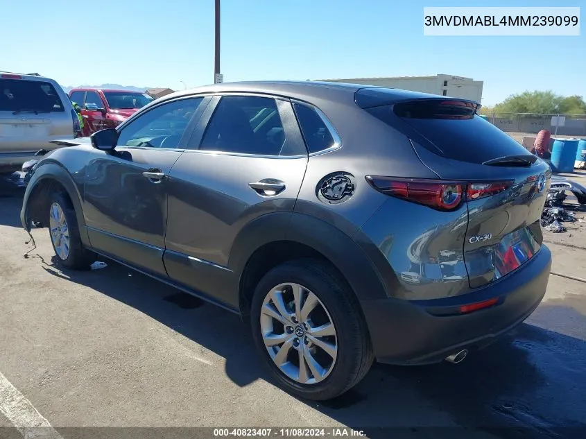 2021 Mazda Cx-30 Select VIN: 3MVDMABL4MM239099 Lot: 40823407