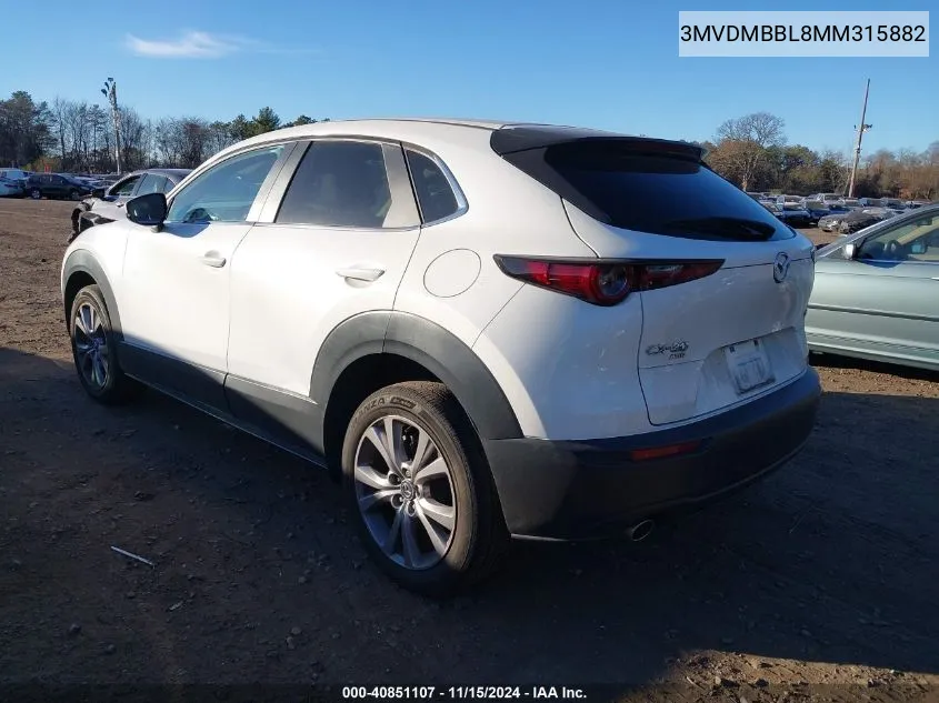 2021 Mazda Cx-30 Select VIN: 3MVDMBBL8MM315882 Lot: 40851107