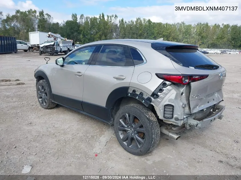 2022 Mazda Cx-30 VIN: 3MVDMBDLXNM407137 Lot: 12115028