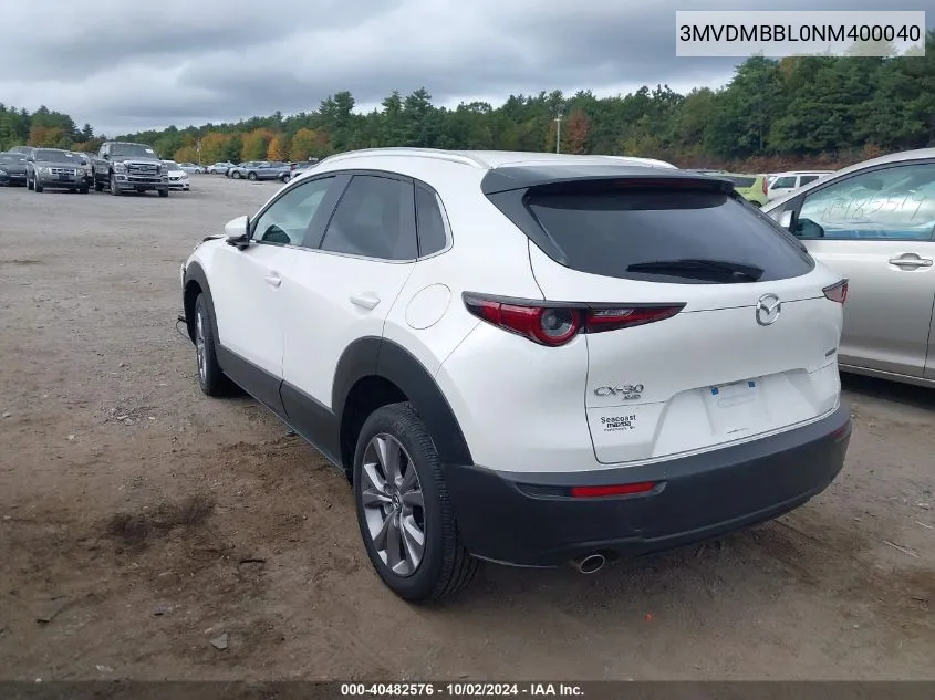 2022 Mazda Cx-30 Select VIN: 3MVDMBBL0NM400040 Lot: 40482576