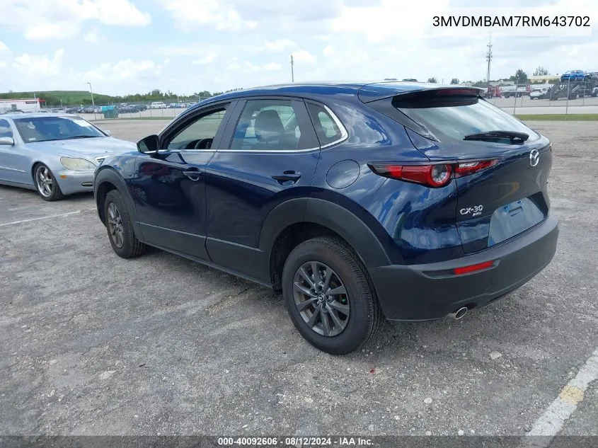 2024 Mazda Cx-30 2.5 S VIN: 3MVDMBAM7RM643702 Lot: 40092606