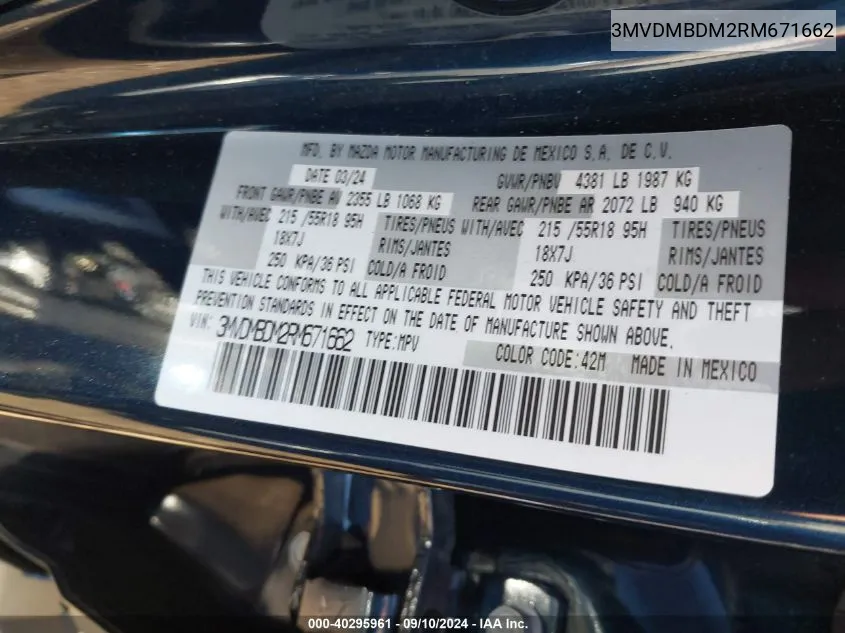 3MVDMBDM2RM671662 2024 Mazda Cx-30 Premium