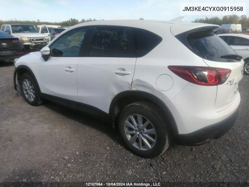 2016 Mazda Cx-5 VIN: JM3KE4CYXG0915958 Lot: 12107064