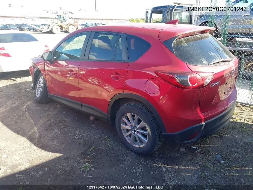 2016 Mazda Cx-5 Touring VIN: JM3KE2CY0G0701243 Lot: 12117642