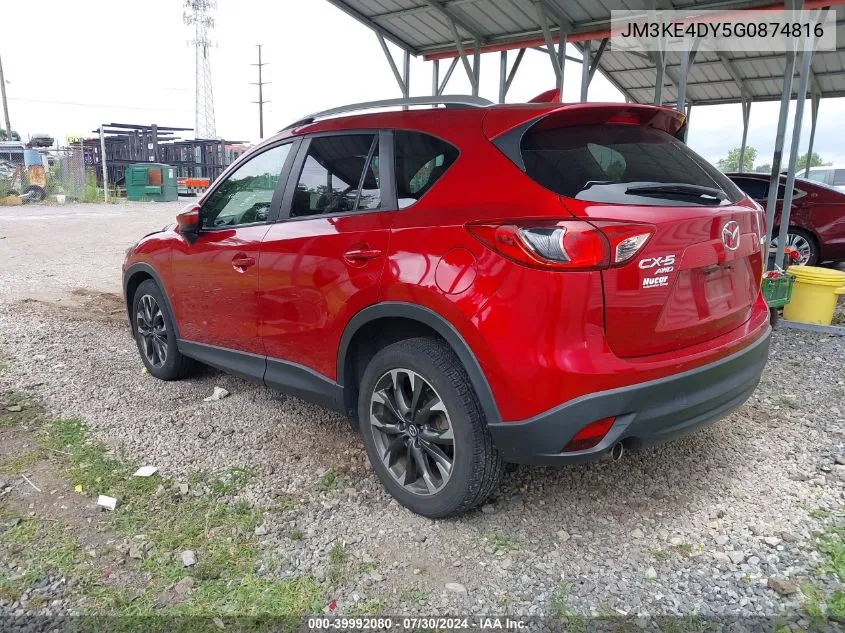 2016 Mazda Cx-5 Grand Touring VIN: JM3KE4DY5G0874816 Lot: 39992080