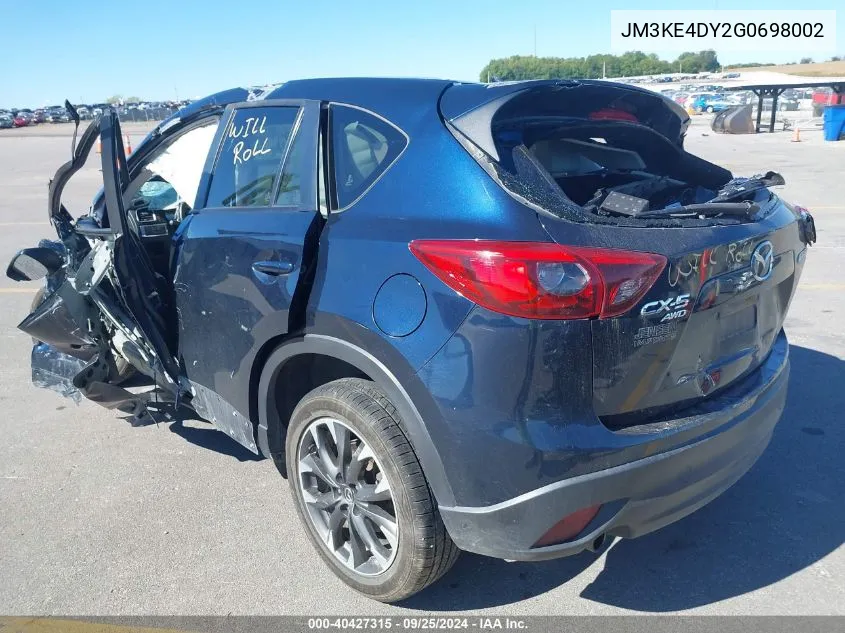 2016 Mazda Cx-5 Grand Touring VIN: JM3KE4DY2G0698002 Lot: 40427315