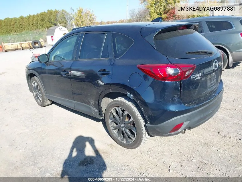 2016 Mazda Cx-5 Grand Touring VIN: JM3KE4DYXG0897881 Lot: 40650289