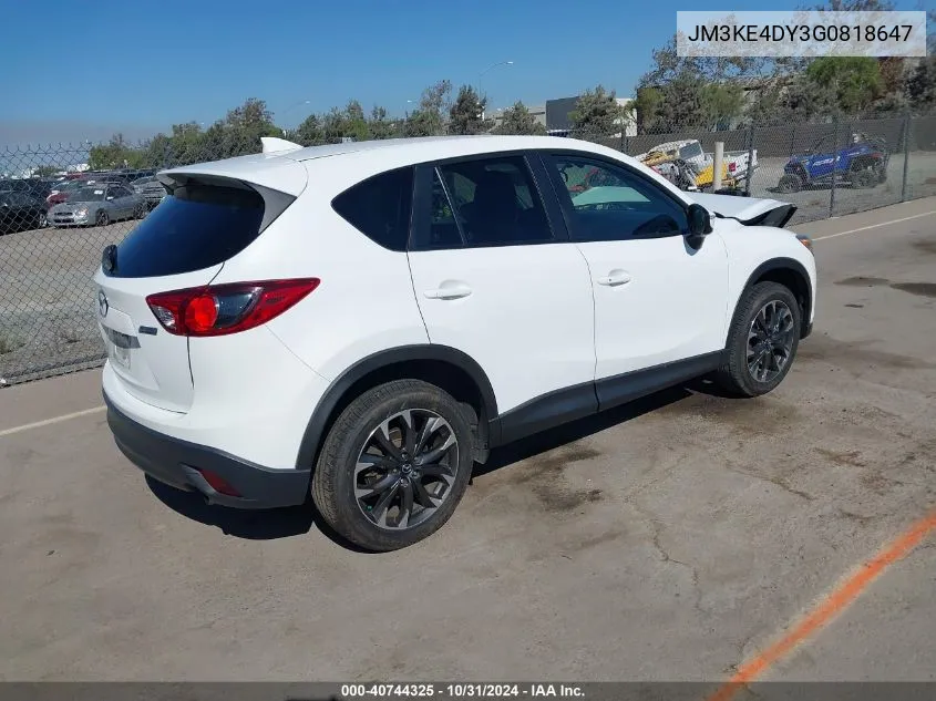 2016 Mazda Cx-5 Grand Touring VIN: JM3KE4DY3G0818647 Lot: 40744325