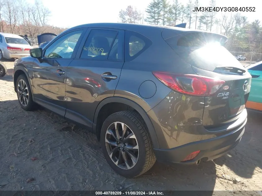 2016 Mazda Cx-5 Grand Touring VIN: JM3KE4DY3G0840552 Lot: 40789209