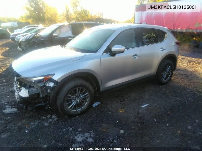 2017 Mazda Cx-5 VIN: JM3KFACL5H0135061 Lot: 12114982