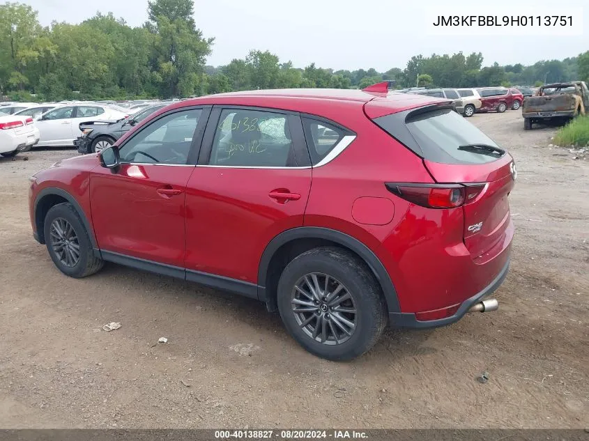 2017 Mazda Cx-5 Sport VIN: JM3KFBBL9H0113751 Lot: 40138827