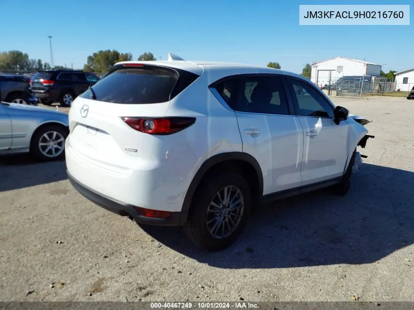 2017 Mazda Cx-5 Touring VIN: JM3KFACL9H0216760 Lot: 40467249