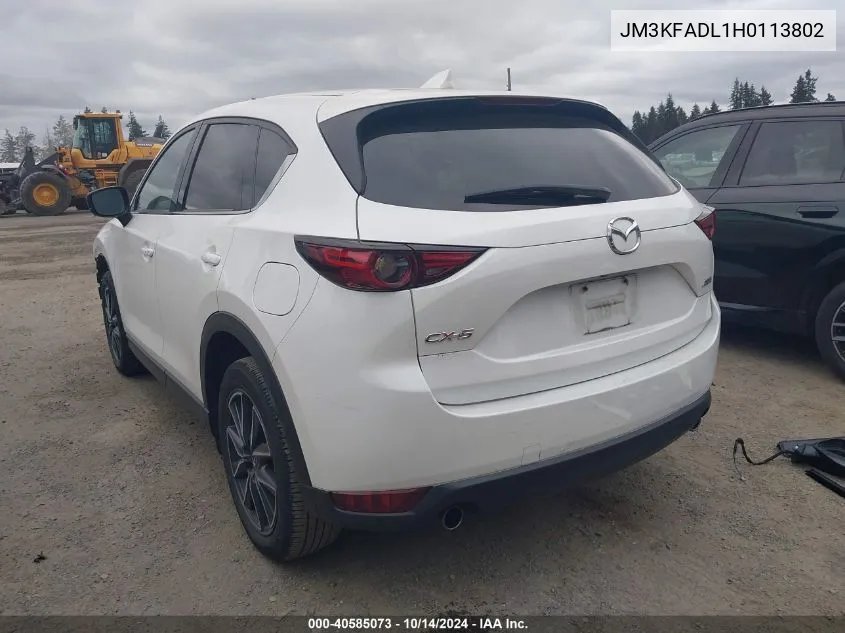 2017 Mazda Cx-5 Grand Touring VIN: JM3KFADL1H0113802 Lot: 40585073