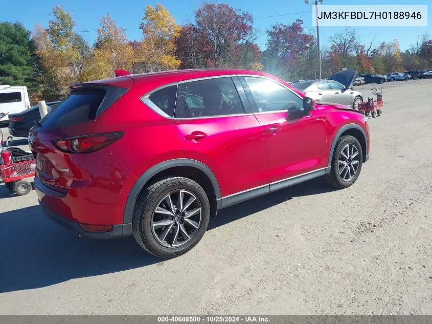 2017 Mazda Cx-5 Grand Touring VIN: JM3KFBDL7H0188946 Lot: 40686508