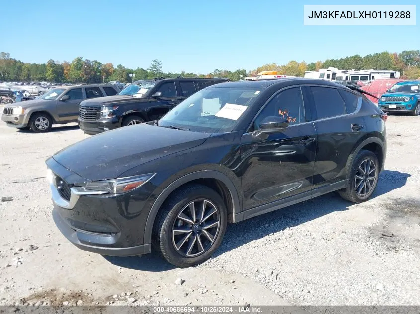 2017 Mazda Cx-5 Grand Touring VIN: JM3KFADLXH0119288 Lot: 40686694