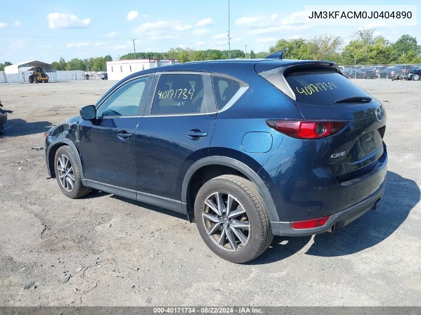 2018 Mazda Cx-5 Touring VIN: JM3KFACM0J0404890 Lot: 40171734