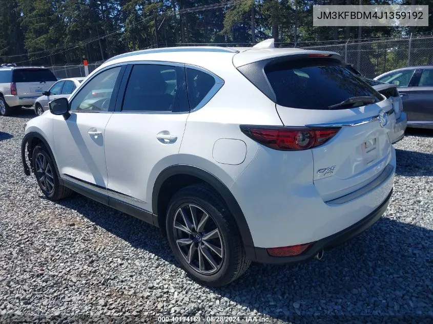 2018 Mazda Cx-5 Grand Touring VIN: JM3KFBDM4J1359192 Lot: 40194169