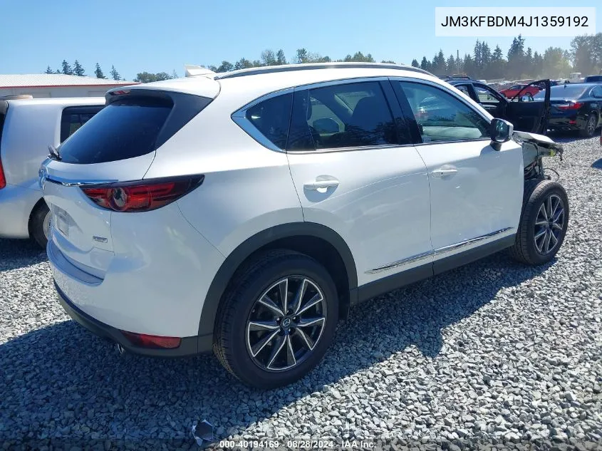 2018 Mazda Cx-5 Grand Touring VIN: JM3KFBDM4J1359192 Lot: 40194169