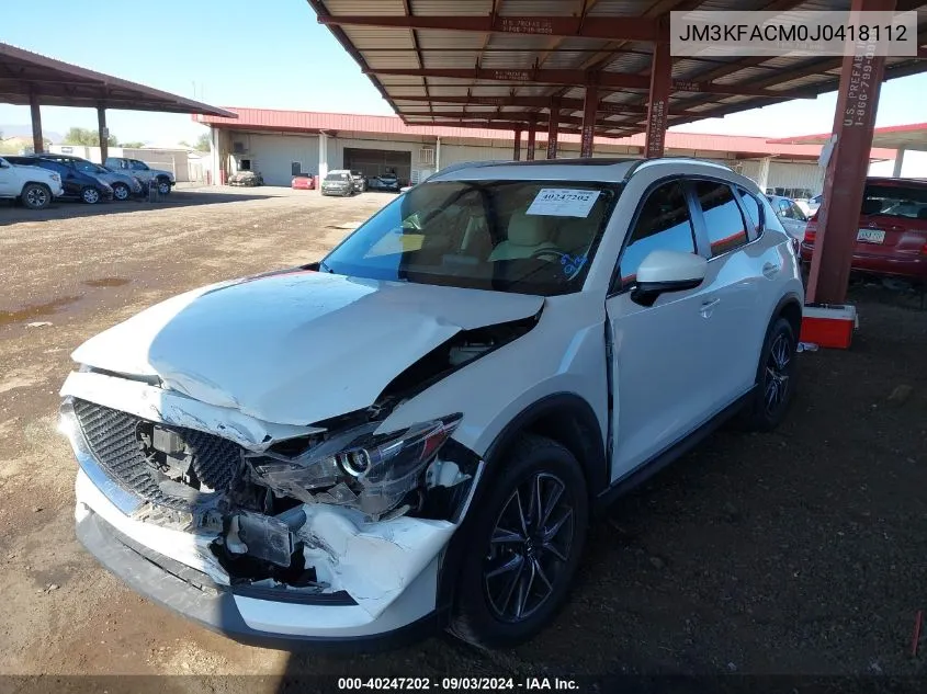 2018 Mazda Cx-5 Touring VIN: JM3KFACM0J0418112 Lot: 40247202