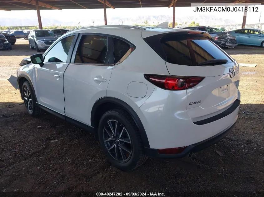 2018 Mazda Cx-5 Touring VIN: JM3KFACM0J0418112 Lot: 40247202