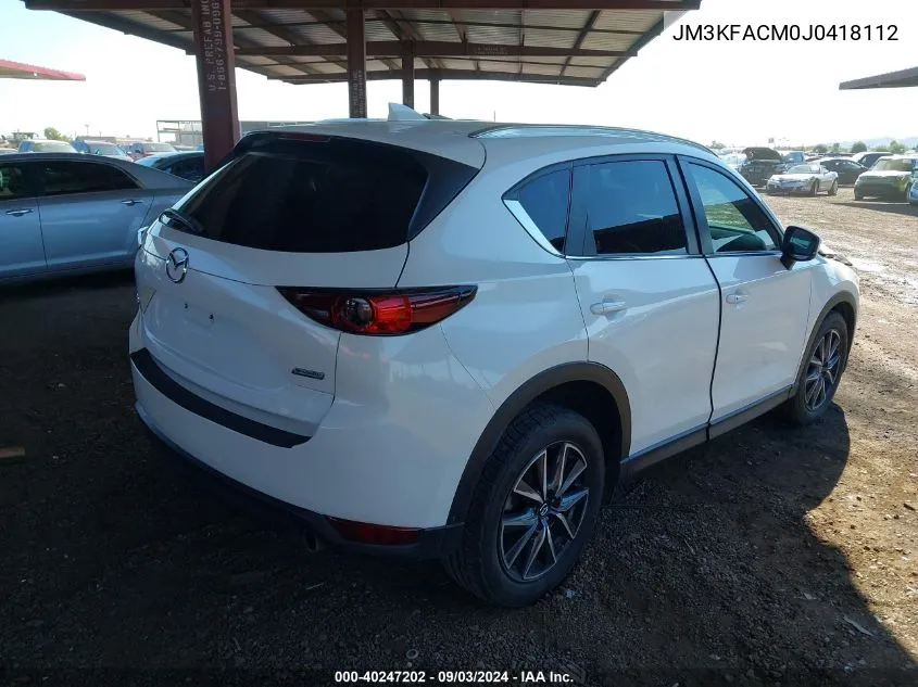 2018 Mazda Cx-5 Touring VIN: JM3KFACM0J0418112 Lot: 40247202