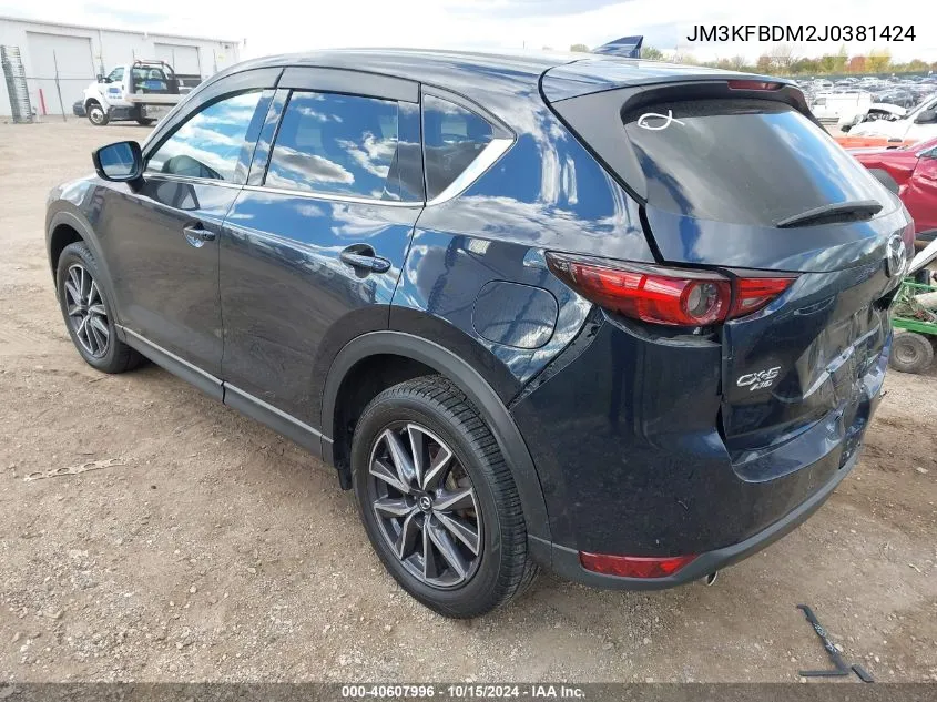 2018 Mazda Cx-5 Grand Touring VIN: JM3KFBDM2J0381424 Lot: 40607996