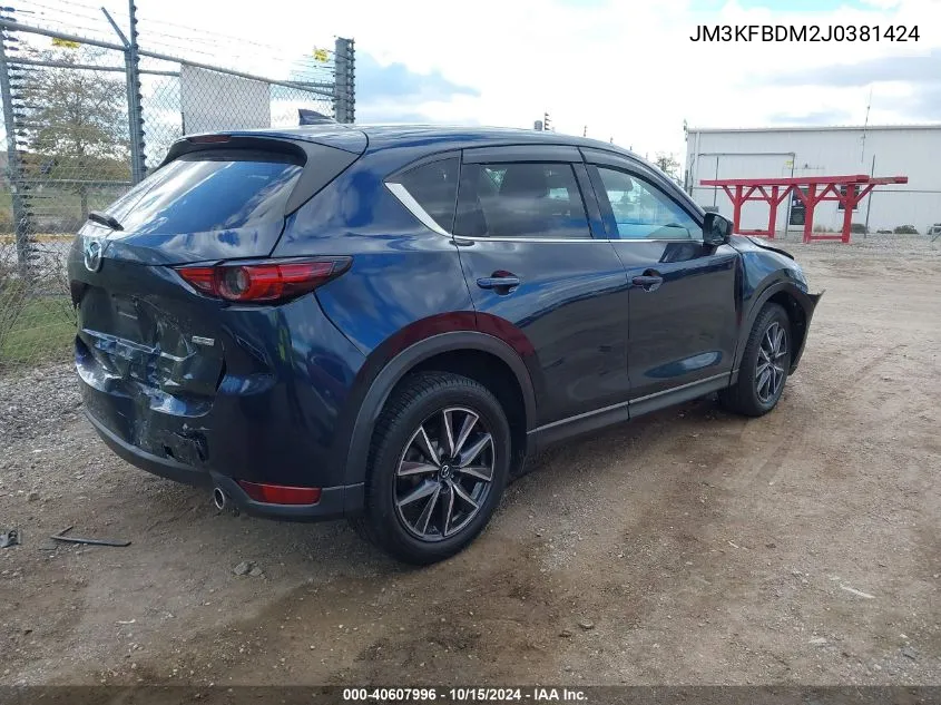 2018 Mazda Cx-5 Grand Touring VIN: JM3KFBDM2J0381424 Lot: 40607996