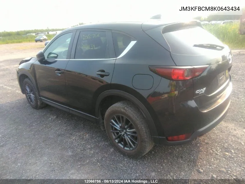 2019 Mazda Cx-5 VIN: JM3KFBCM8K0643434 Lot: 12066756