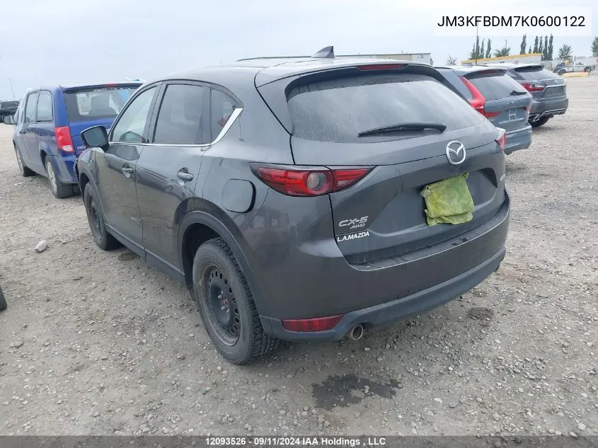 2019 Mazda Cx-5 VIN: JM3KFBDM7K0600122 Lot: 12093526