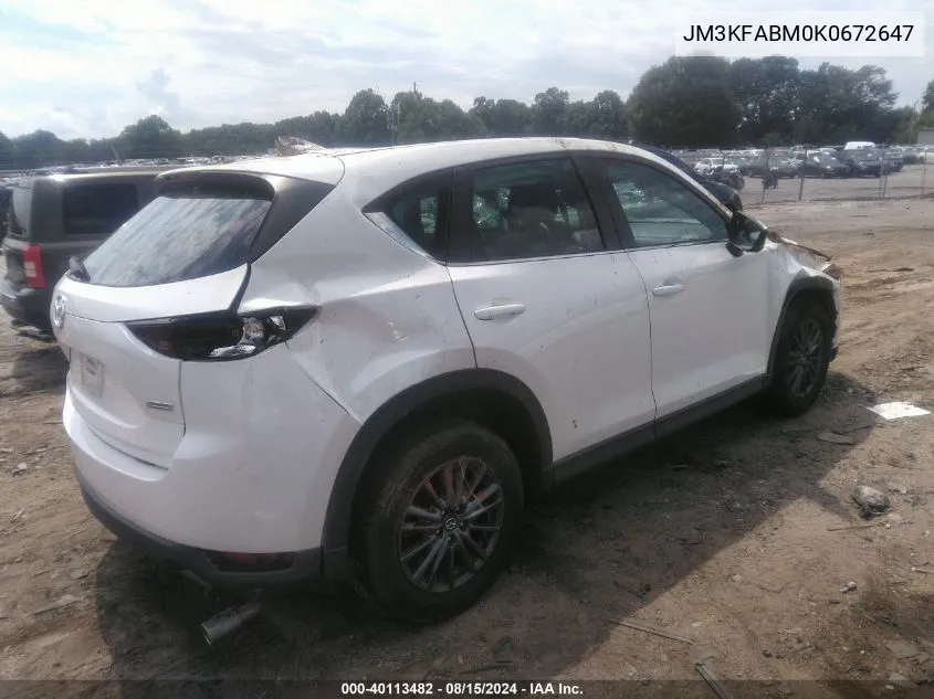 2019 Mazda Cx-5 Sport VIN: JM3KFABM0K0672647 Lot: 40113482