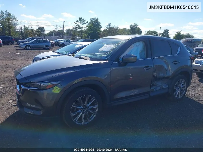 2019 Mazda Cx-5 Grand Touring VIN: JM3KFBDM1K0540645 Lot: 40311095