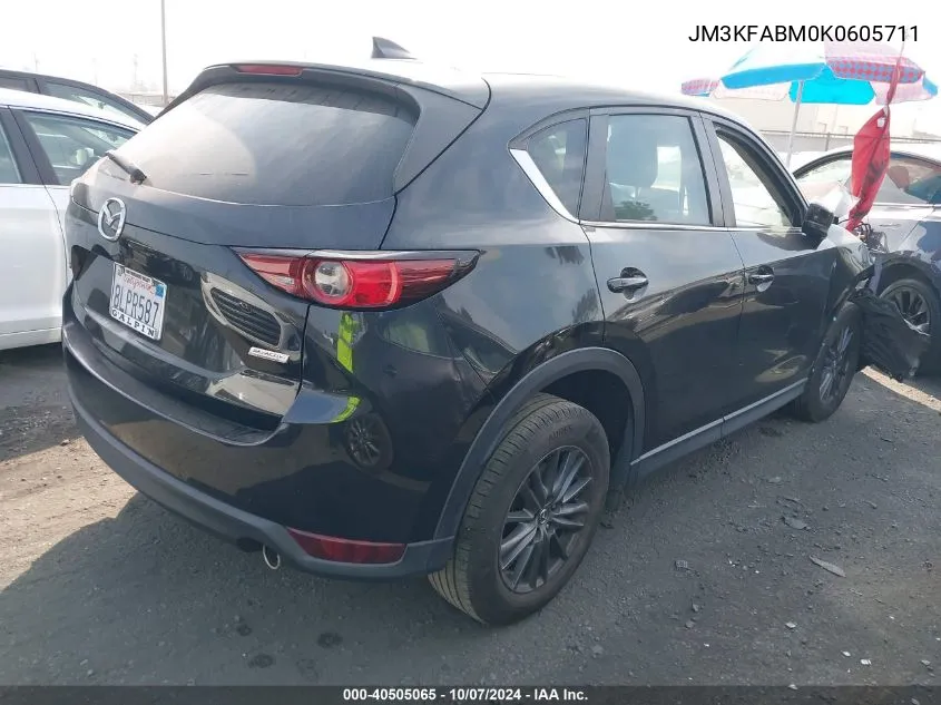 2019 Mazda Cx-5 Sport VIN: JM3KFABM0K0605711 Lot: 40505065