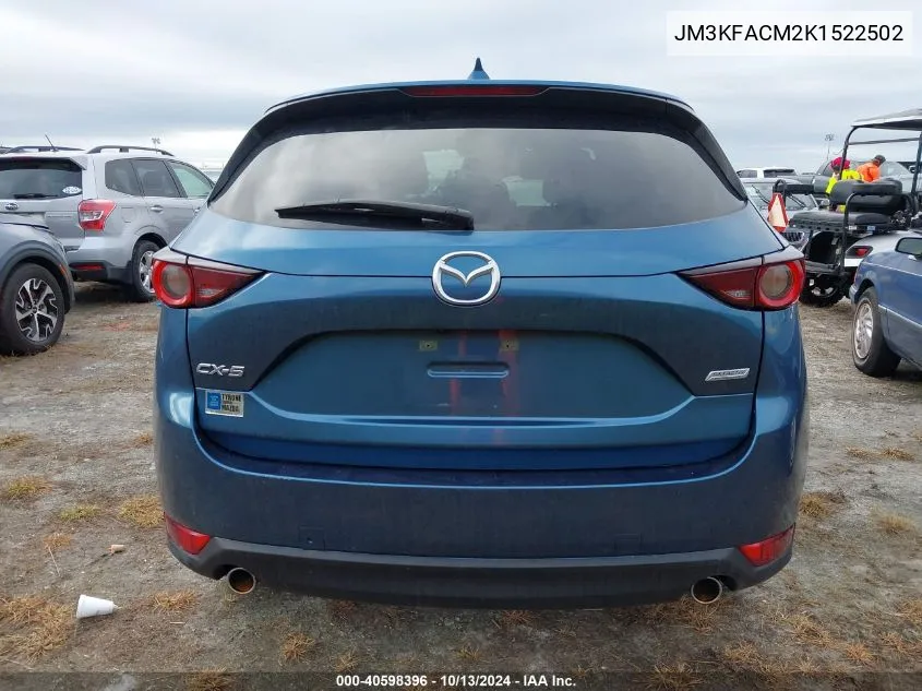 2019 Mazda Cx-5 Touring VIN: JM3KFACM2K1522502 Lot: 40598396