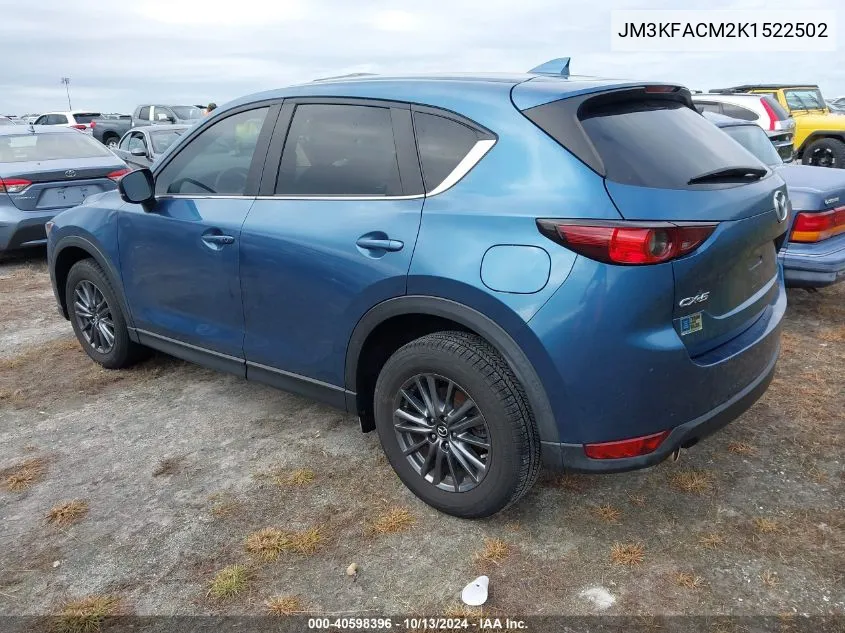 2019 Mazda Cx-5 Touring VIN: JM3KFACM2K1522502 Lot: 40598396