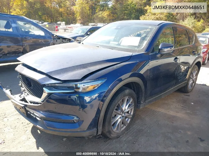 2019 Mazda Cx-5 Grand Touring VIN: JM3KFBDMXK0648651 Lot: 40599898