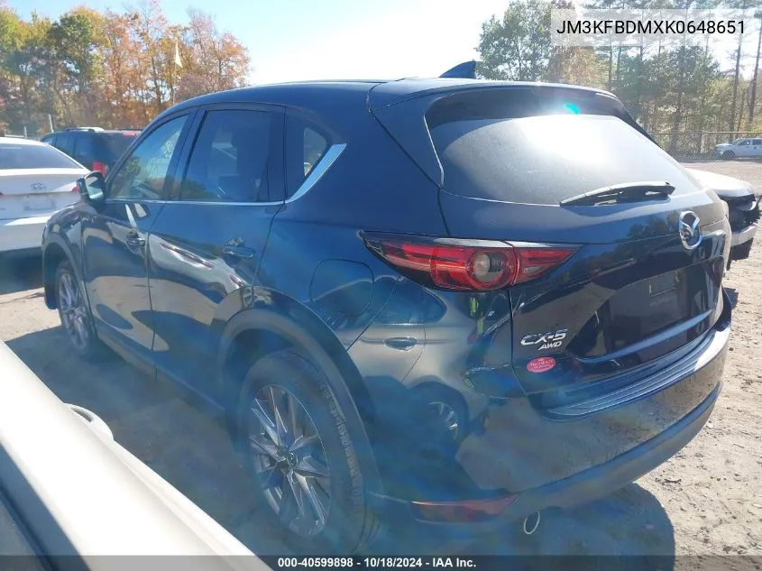 2019 Mazda Cx-5 Grand Touring VIN: JM3KFBDMXK0648651 Lot: 40599898