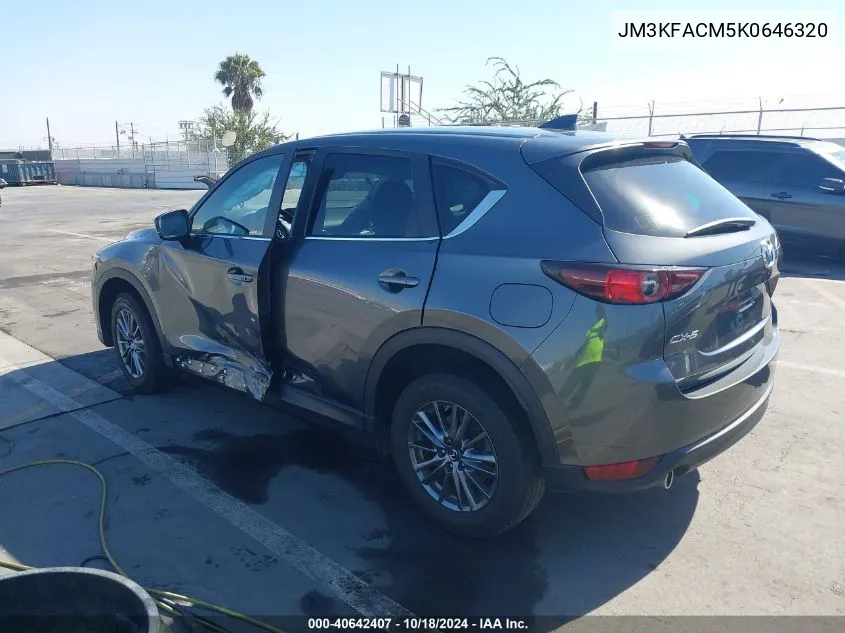 2019 Mazda Cx-5 Touring VIN: JM3KFACM5K0646320 Lot: 40642407