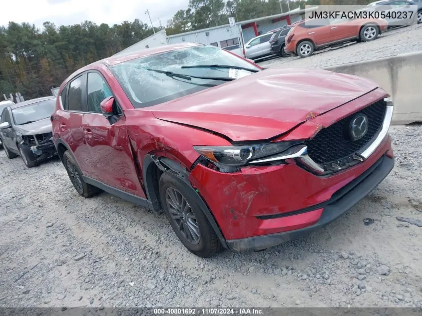 2019 Mazda Cx-5 Touring VIN: JM3KFACM3K0540237 Lot: 40801692