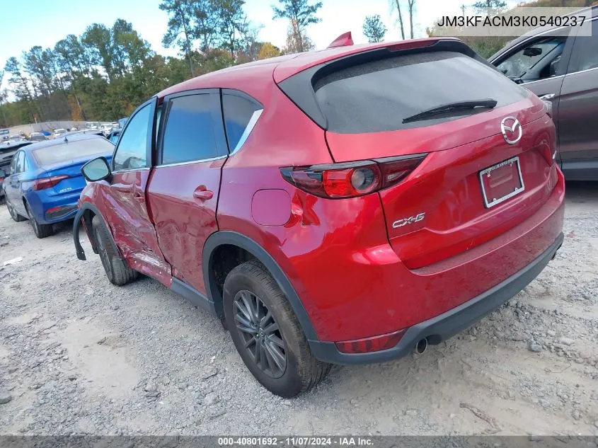 2019 Mazda Cx-5 Touring VIN: JM3KFACM3K0540237 Lot: 40801692