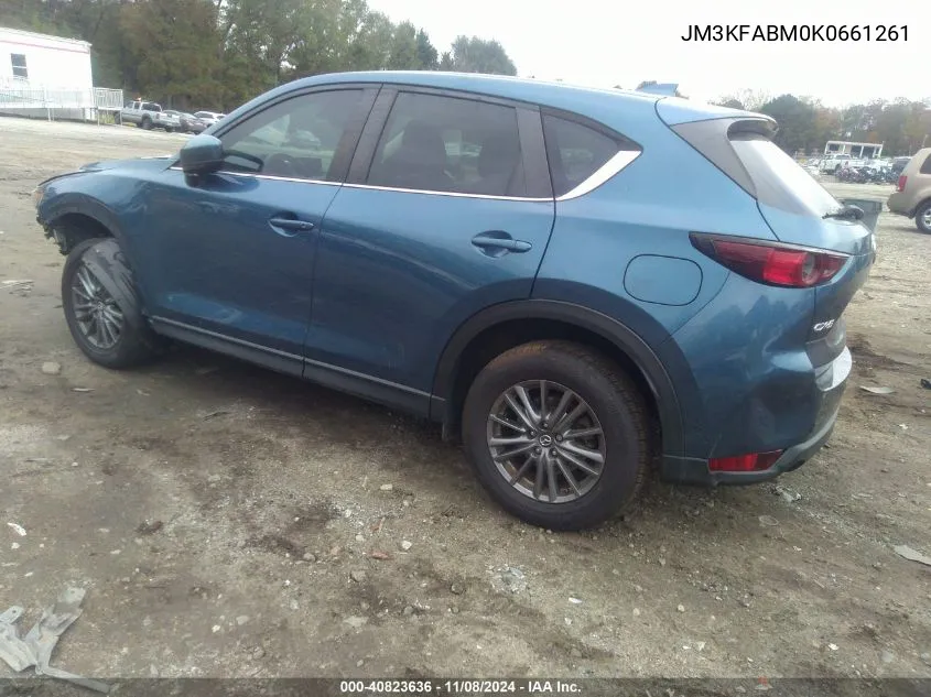 2019 Mazda Cx-5 Sport VIN: JM3KFABM0K0661261 Lot: 40823636